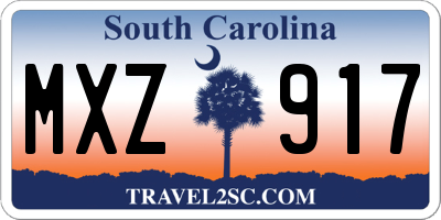 SC license plate MXZ917