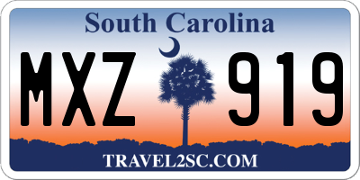 SC license plate MXZ919