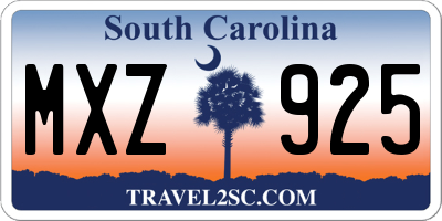SC license plate MXZ925