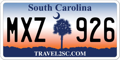 SC license plate MXZ926