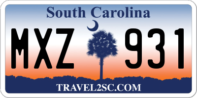 SC license plate MXZ931