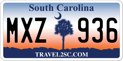 SC license plate MXZ936