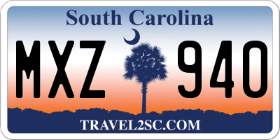 SC license plate MXZ940