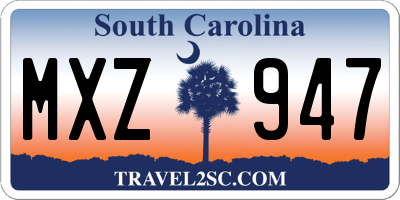 SC license plate MXZ947