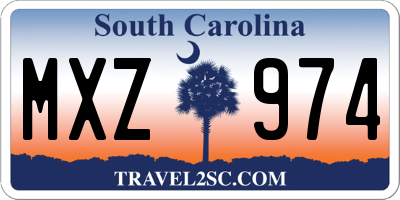 SC license plate MXZ974