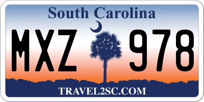 SC license plate MXZ978