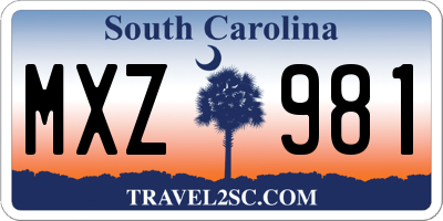 SC license plate MXZ981