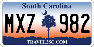 SC license plate MXZ982