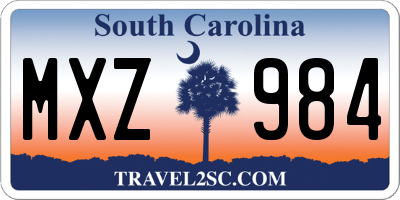 SC license plate MXZ984