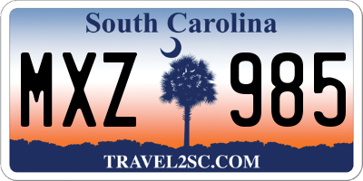 SC license plate MXZ985