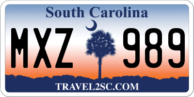 SC license plate MXZ989