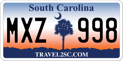 SC license plate MXZ998