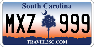 SC license plate MXZ999