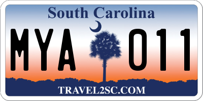 SC license plate MYA011