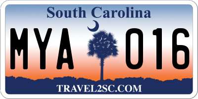 SC license plate MYA016
