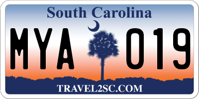SC license plate MYA019