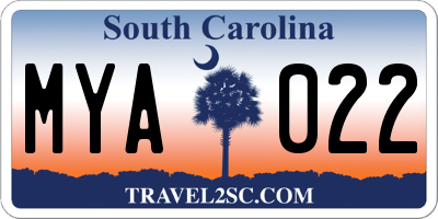 SC license plate MYA022