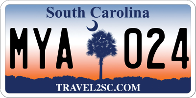 SC license plate MYA024