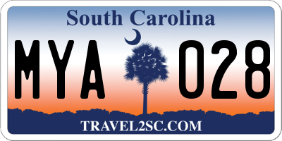 SC license plate MYA028