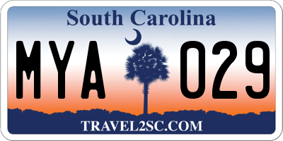SC license plate MYA029