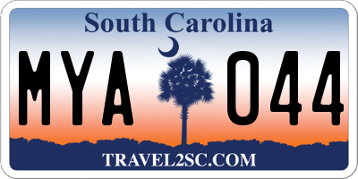 SC license plate MYA044