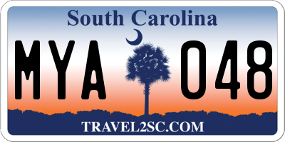 SC license plate MYA048