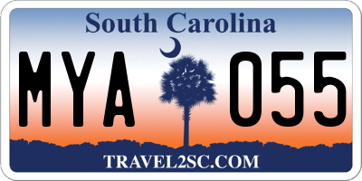 SC license plate MYA055