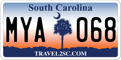 SC license plate MYA068