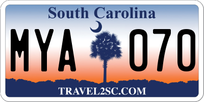 SC license plate MYA070