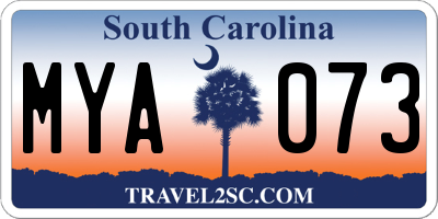 SC license plate MYA073