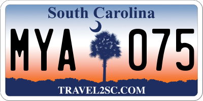 SC license plate MYA075