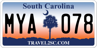 SC license plate MYA078