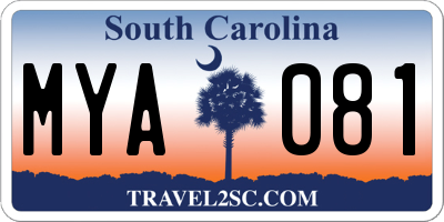 SC license plate MYA081