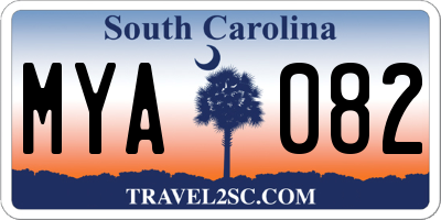 SC license plate MYA082