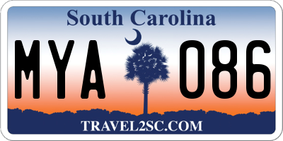 SC license plate MYA086