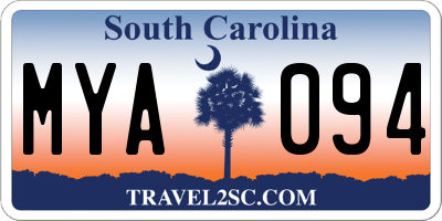 SC license plate MYA094