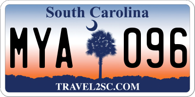 SC license plate MYA096