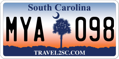 SC license plate MYA098