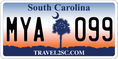 SC license plate MYA099