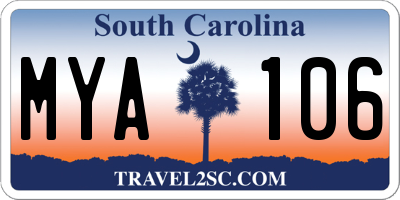 SC license plate MYA106