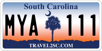 SC license plate MYA111
