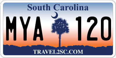 SC license plate MYA120