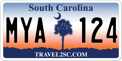 SC license plate MYA124