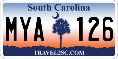SC license plate MYA126