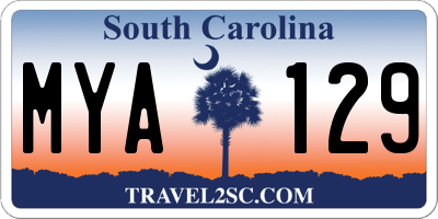 SC license plate MYA129