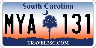 SC license plate MYA131