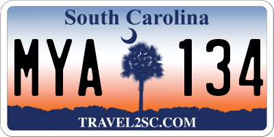 SC license plate MYA134