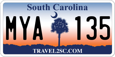 SC license plate MYA135