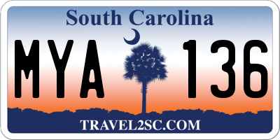 SC license plate MYA136