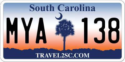 SC license plate MYA138